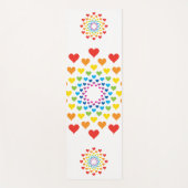 レインボーハート白黒 ヨガマット (正面)