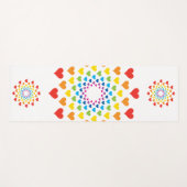 レインボーハート白黒 ヨガマット (正面(横))