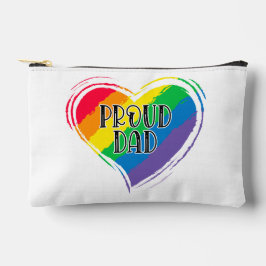 レインボーハート誇りを持ったパパLGBTゲイプライド月 アクセサリーポーチ
