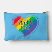 レインボーハート誇りを持ったパパLGBTゲイプライド月 アクセサリーポーチ (裏面)
