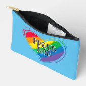 レインボーハート誇りを持ったパパLGBTゲイプライド月 アクセサリーポーチ (見開き)