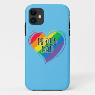 レインボーハート誇りを持ったパパLGBTゲイプライド月 iPhone 11 ケース