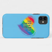 レインボーハート誇りを持ったパパLGBTゲイプライド月 Case-Mate iPhoneケース (裏面(横))