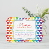 レインボーハート誕生日招待状 招待状 (スタンド正面)