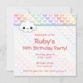 レインボーハート誕生日 招待状 (正面)