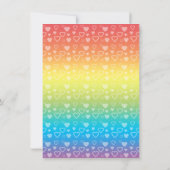 レインボーハート豚の誕生日招待状 招待状 (裏面)