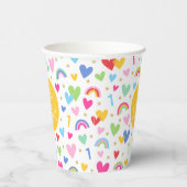 レインボーハート1st誕生日パーティー名イエロー 紙コップ (右)