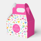 レインボーハート2nd誕生日パーティー名ピンク フェイバーボックス (正面サイド)