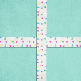 レインボーハート2nd誕生日 サテンリボン