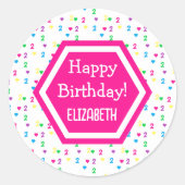 レインボーハート2nd誕生日 ラウンドシール (正面)