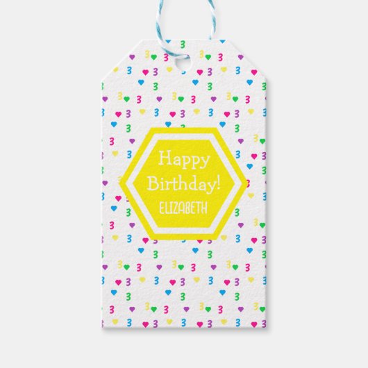 レインボーハート3rd誕生日 ギフトタグ (正面)