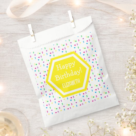 レインボーハート3rd誕生日 フェイバーバッグ (クリップ留めされた状態)