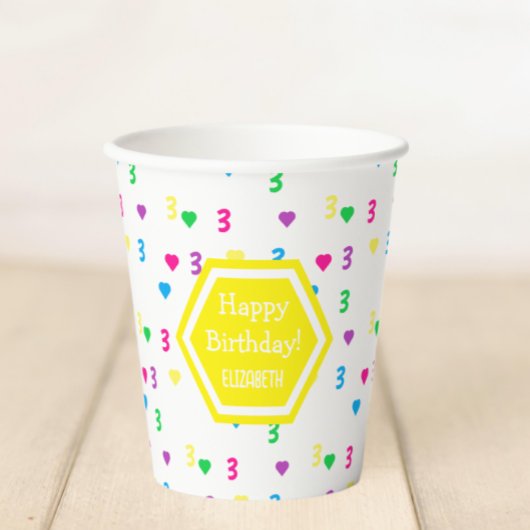 レインボーハート3rd誕生日 紙コップ