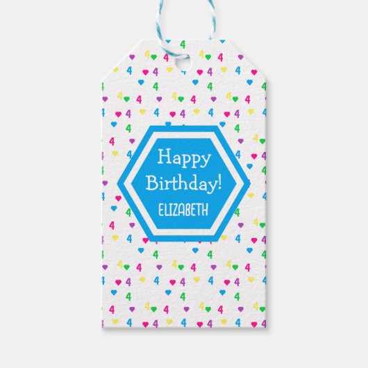 レインボーハート4th誕生日 ギフトタグ (正面)