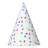 レインボーハート4th誕生日 パーティーハット (正面)