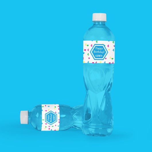 レインボーハート4th誕生日 ペットボトルラベル