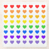 レインボーハート ガラスコースター (正面)