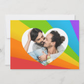 レインボーハート ゲイ カップル フォト オーダーメイド ロマンチック カード (正面)