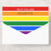 レインボーハート シンプルな愛 LGBTQ オールインワン招待状 (背面)