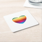 レインボーハート スクエアペーパーコースター (アングル)