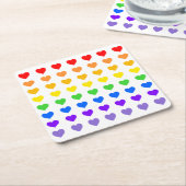 レインボーハート スクエアペーパーコースター (アングル)