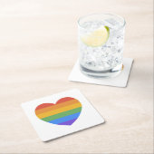 レインボーハート スクエアペーパーコースター (インサイチュ)