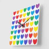 レインボーハート スクエア壁時計 (傾斜)