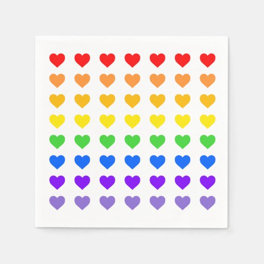 レインボーハート スタンダードカクテルナプキン (正面)