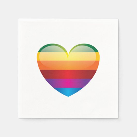 レインボーハート スタンダードカクテルナプキン (正面)