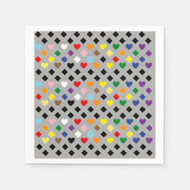 レインボーハート スタンダードカクテルナプキン