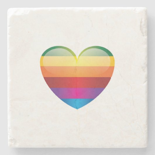 レインボーハート ストーンコースター (正面)