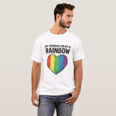 レインボーハート ビンテージ風 彫刻 お気に入りの色 シーシャツ Tシャツ (正面フル)