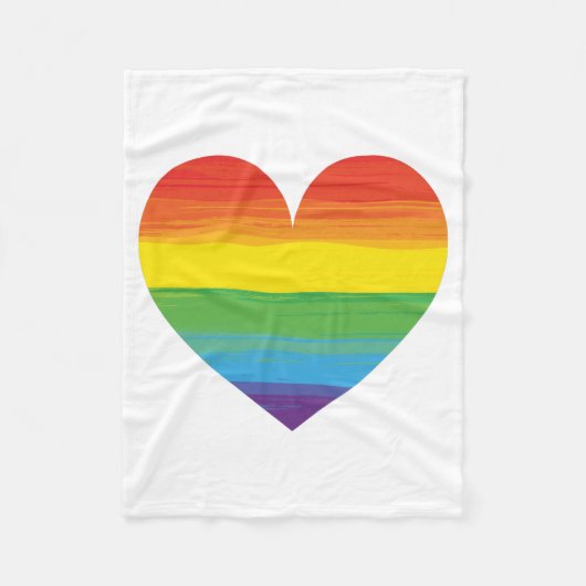 レインボーハート フリースブランケット (正面)