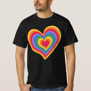 レインボーハート。プライドゲイラブTシャツ Tシャツ