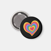 レインボーハート。プライドゲイ愛 マグネット (正面/裏面)