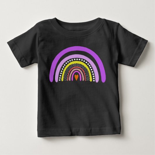 レインボーハート ボホ ドゥードル Tシャツ (正面)