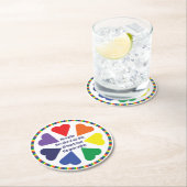 レインボーハート ラウンドペーパーコースター (インサイチュ)