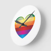レインボーハート ラウンド壁時計 (傾斜)