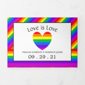 レインボーハート、ラブイズラヴ結婚ィズスイート 三つ折り招待状 (カバー)