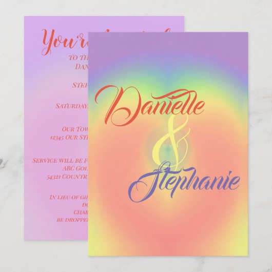 レインボーハート 招待状 (正面/裏面)