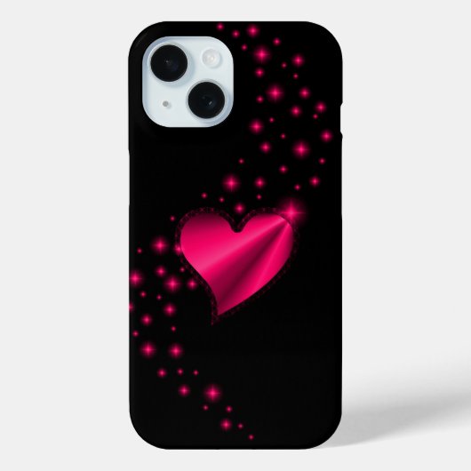 レインボーハート(星を黒に設定) Case-Mate iPhoneケース (裏面)