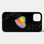 レインボーハート(星を黒に設定) Case-Mate iPhoneケース (裏面 (横))