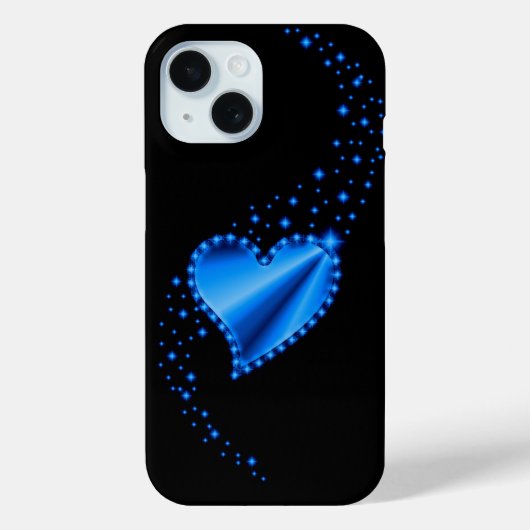 レインボーハート(星を黒に設定) Case-Mate iPhoneケース (裏面)