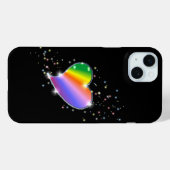 レインボーハート（星を黒に設定） Case-Mate iPhoneケース (裏面 (横))