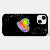 レインボーハート(星を黒に設定) Case-Mate iPhoneケース (裏面 (横))