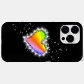 レインボーハート(星を黒に設定) Case-Mate iPhoneケース (裏面 (横))