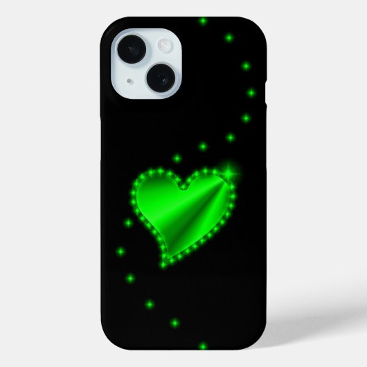 レインボーハート(星を黒に設定) Case-Mate iPhoneケース (裏面)