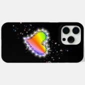 レインボーハート(星を黒に設定) Case-Mate iPhoneケース (裏面 (横))