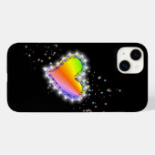 レインボーハート（星を黒に設定） Case-Mate iPhoneケース (裏面 (横))