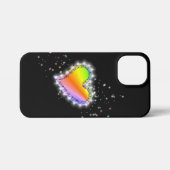 レインボーハート（星を黒に設定） iPhoneケース (裏面横)